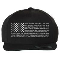 Religious Christianity Bible Verse USA American Flag Wool Snapback Cap
