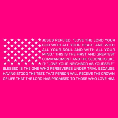 Religious Christianity Bible Verse USA American Flag T-Shirt