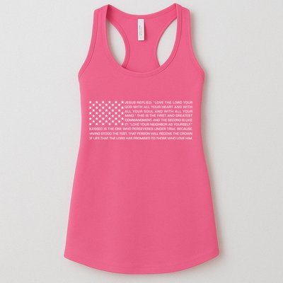 Religious Christianity Bible Verse USA American Flag Womens Tank Top