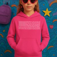 Religious Christianity Bible Verse USA American Flag Kids Hoodie