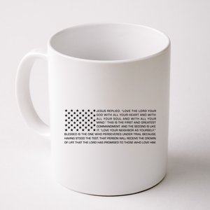 Religious Christianity Bible Verse USA American Flag Coffee Mug