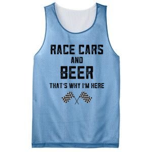 Race Cars Beer Thats Why Im Here Checkered Flag Race Day Gift Mesh Reversible Basketball Jersey Tank