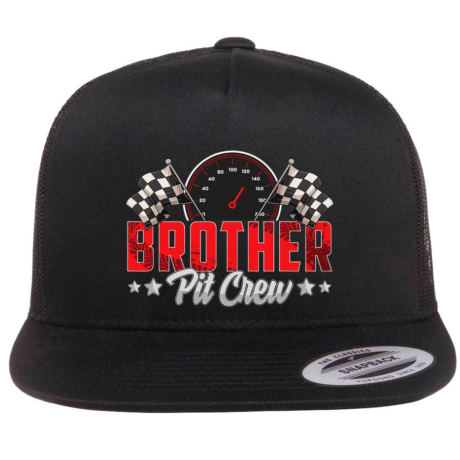 Race Car Birthday Party Racing Family Brother Pit Crew Flat Bill Trucker Hat