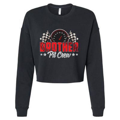 Race Car Birthday Party Racing Family Brother Pit Crew Cropped Pullover Crew