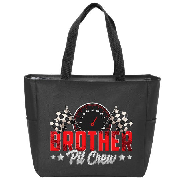 Race Car Birthday Party Racing Family Brother Pit Crew Zip Tote Bag