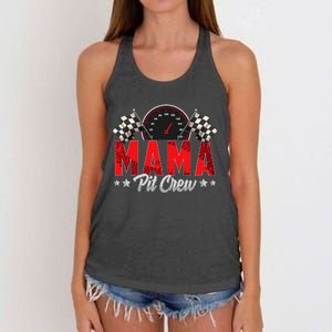 Race Car Birthday Party Racing Family Mama Pit Crew Women's Knotted Racerback Tank