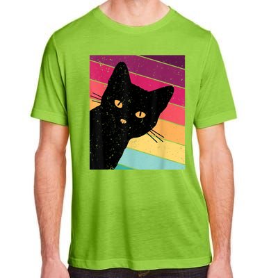 Retro Ca, Black Cat, Vintage Cat Adult ChromaSoft Performance T-Shirt