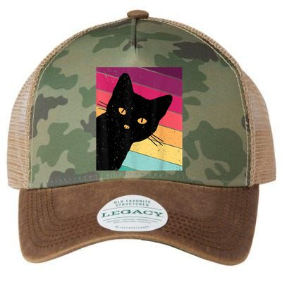 Retro Ca, Black Cat, Vintage Cat Legacy Tie Dye Trucker Hat