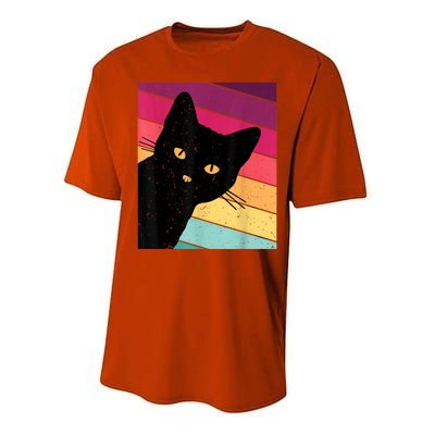 Retro Ca, Black Cat, Vintage Cat Performance Sprint T-Shirt