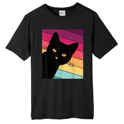 Retro Ca, Black Cat, Vintage Cat Tall Fusion ChromaSoft Performance T-Shirt