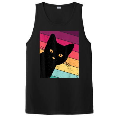 Retro Ca, Black Cat, Vintage Cat PosiCharge Competitor Tank