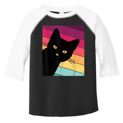 Retro Ca, Black Cat, Vintage Cat Toddler Fine Jersey T-Shirt