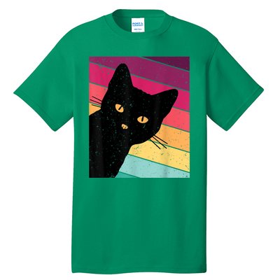 Retro Ca, Black Cat, Vintage Cat Tall T-Shirt