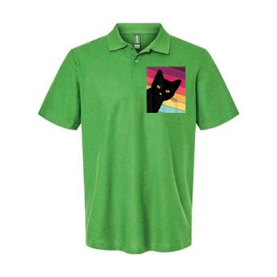 Retro Ca, Black Cat, Vintage Cat Softstyle Adult Sport Polo