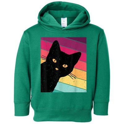 Retro Ca, Black Cat, Vintage Cat Toddler Hoodie