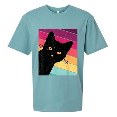 Retro Ca, Black Cat, Vintage Cat Sueded Cloud Jersey T-Shirt