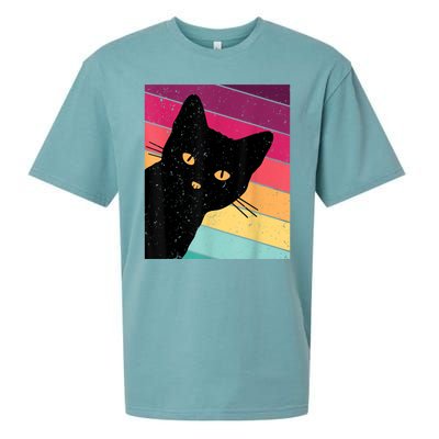 Retro Ca, Black Cat, Vintage Cat Sueded Cloud Jersey T-Shirt