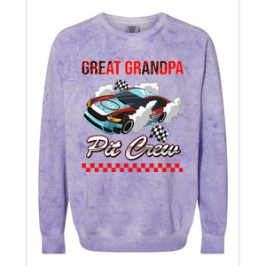 Race Car Birthday Party Racing Family Great Grandpa Pit Crew Colorblast Crewneck Sweatshirt