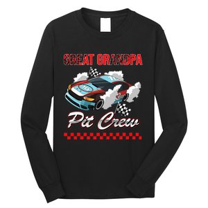 Race Car Birthday Party Racing Family Great Grandpa Pit Crew Long Sleeve Shirt