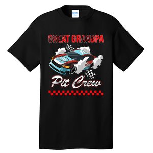 Race Car Birthday Party Racing Family Great Grandpa Pit Crew Tall T-Shirt