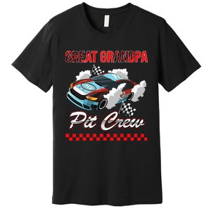 Race Car Birthday Party Racing Family Great Grandpa Pit Crew Premium T-Shirt