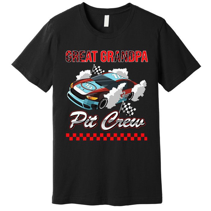 Race Car Birthday Party Racing Family Great Grandpa Pit Crew Premium T-Shirt