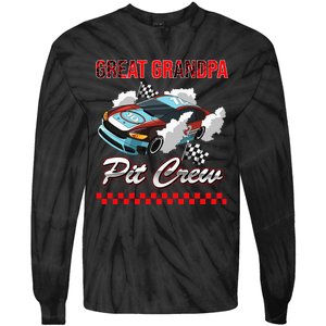 Race Car Birthday Party Racing Family Great Grandpa Pit Crew Tie-Dye Long Sleeve Shirt