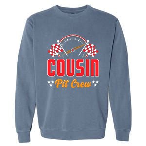 Race Car Birthday Party Matching Family Cousin Pit Crew Garment-Dyed Sweatshirt