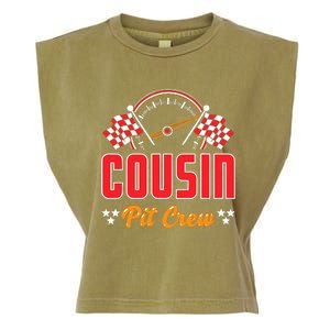 Race Car Birthday Party Matching Family Cousin Pit Crew Garment-Dyed Women's Muscle Tee