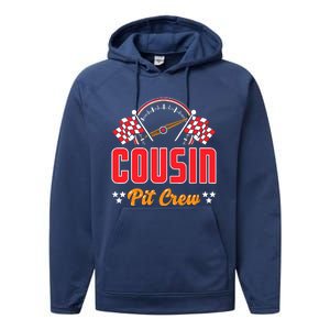 Race Car Birthday Party Matching Family Cousin Pit Crew Performance Fleece Hoodie