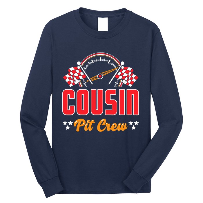 Race Car Birthday Party Matching Family Cousin Pit Crew Long Sleeve Shirt