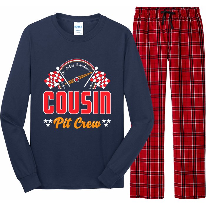 Race Car Birthday Party Matching Family Cousin Pit Crew Long Sleeve Pajama Set