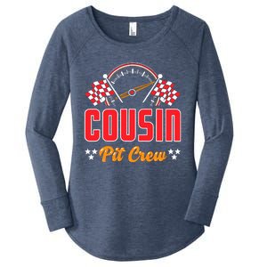 Race Car Birthday Party Matching Family Cousin Pit Crew Women's Perfect Tri Tunic Long Sleeve Shirt