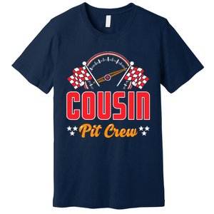 Race Car Birthday Party Matching Family Cousin Pit Crew Premium T-Shirt