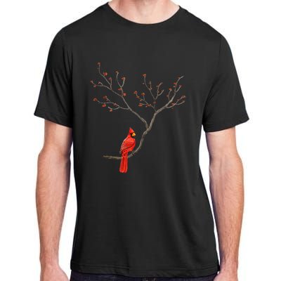 Red Cardinal Bird Lovers Birdwatching Birding Vintage Adult ChromaSoft Performance T-Shirt