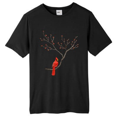 Red Cardinal Bird Lovers Birdwatching Birding Vintage Tall Fusion ChromaSoft Performance T-Shirt