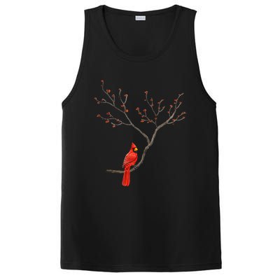 Red Cardinal Bird Lovers Birdwatching Birding Vintage PosiCharge Competitor Tank