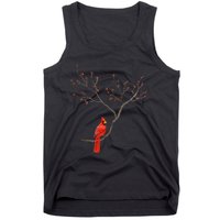 Red Cardinal Bird Lovers Birdwatching Birding Vintage Tank Top