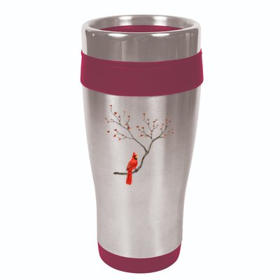 Red Cardinal Bird Lovers Birdwatching Birding Vintage 16oz Travel Tumbler