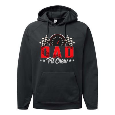 Race Car Birthday Party Racing Family Dad Pit Crew Performance Fleece Hoodie