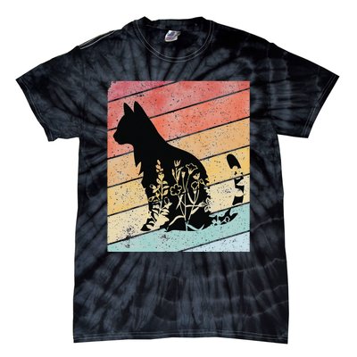 Retro Cat Black Cat Vintage Cat Tie-Dye T-Shirt