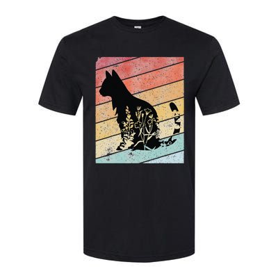 Retro Cat Black Cat Vintage Cat Softstyle® CVC T-Shirt