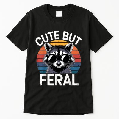 Racoon Cute But Feral Humor Funny Tall T-Shirt