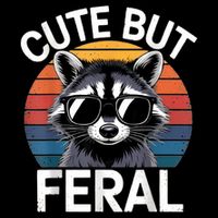 Racoon Cute But Feral Humor Funny 16 in Basic Backpack