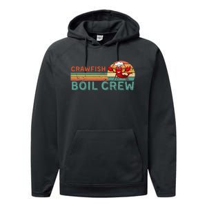 Retro Crawfish Boil Crew Gift CrayfishCrawdadMudbug Lover Performance Fleece Hoodie