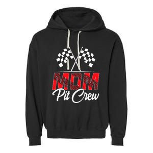 Race Car Birthday Party Racing Family Mom Pit Crew Garment-Dyed Fleece Hoodie