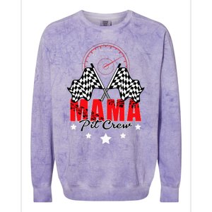 Race Car Birthday Party Racing Family Mama Pit Crew Funny Colorblast Crewneck Sweatshirt