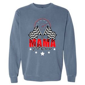 Race Car Birthday Party Racing Family Mama Pit Crew Funny Garment-Dyed Sweatshirt