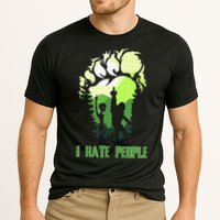 Retro Camping Bigfoot Sasquatch Middle Finger I Hate People Performance Shirt