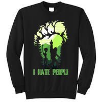 Retro Camping Bigfoot Sasquatch Middle Finger I Hate People Sweatshirt